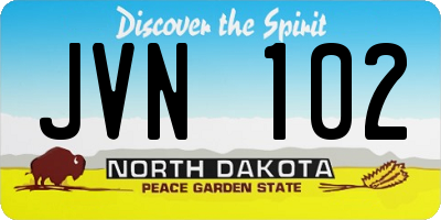 ND license plate JVN102