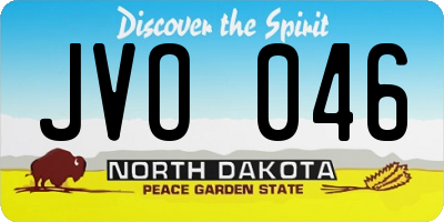 ND license plate JVO046
