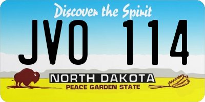 ND license plate JVO114