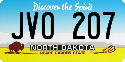 ND license plate JVO207