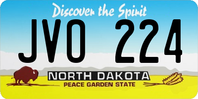 ND license plate JVO224