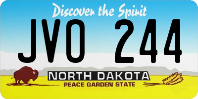 ND license plate JVO244