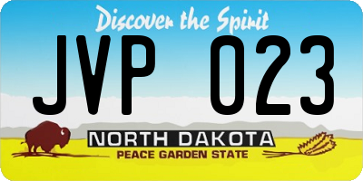 ND license plate JVP023
