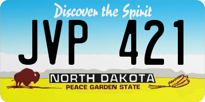 ND license plate JVP421