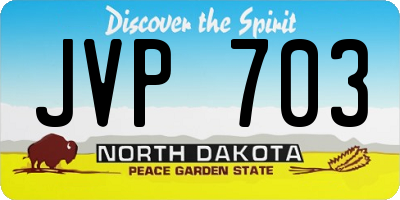 ND license plate JVP703