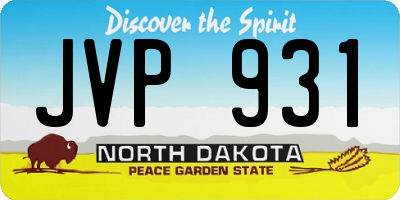 ND license plate JVP931