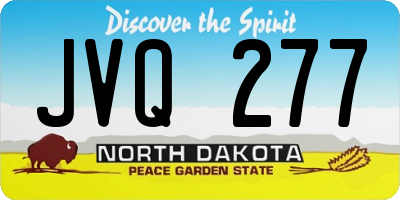 ND license plate JVQ277