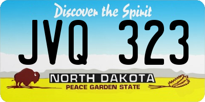 ND license plate JVQ323