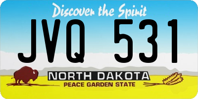 ND license plate JVQ531