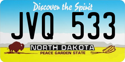 ND license plate JVQ533