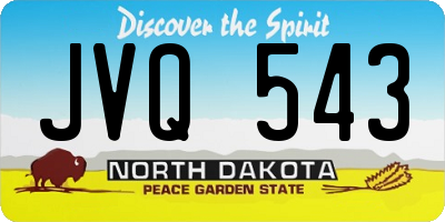 ND license plate JVQ543