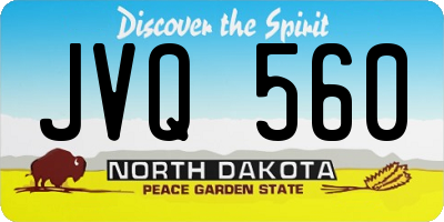 ND license plate JVQ560