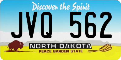 ND license plate JVQ562