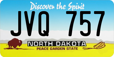 ND license plate JVQ757