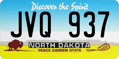 ND license plate JVQ937