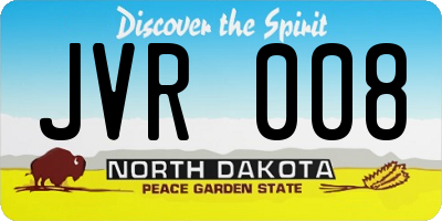 ND license plate JVR008