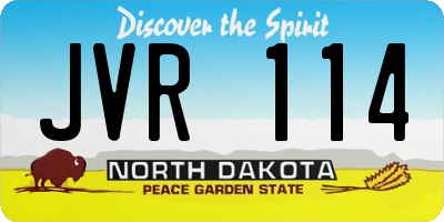 ND license plate JVR114