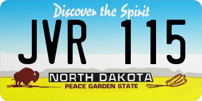 ND license plate JVR115