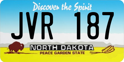 ND license plate JVR187