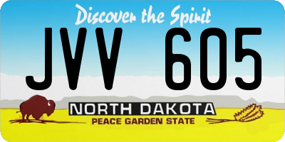 ND license plate JVV605