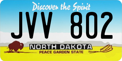 ND license plate JVV802