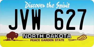 ND license plate JVW627