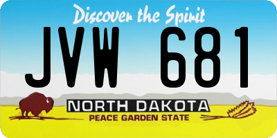 ND license plate JVW681