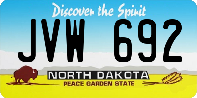ND license plate JVW692