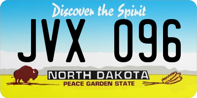 ND license plate JVX096