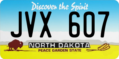 ND license plate JVX607