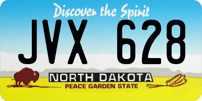 ND license plate JVX628