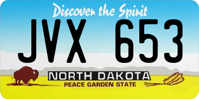 ND license plate JVX653