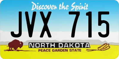 ND license plate JVX715