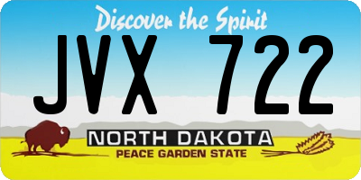 ND license plate JVX722