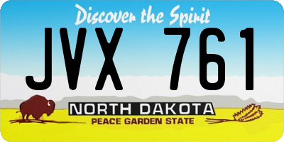 ND license plate JVX761