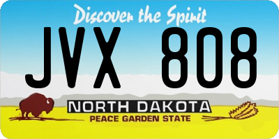 ND license plate JVX808