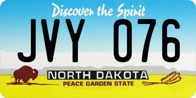 ND license plate JVY076