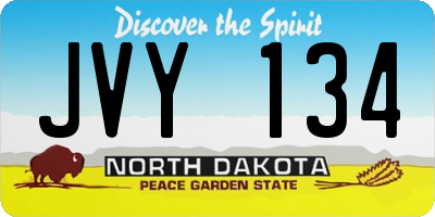 ND license plate JVY134