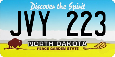 ND license plate JVY223
