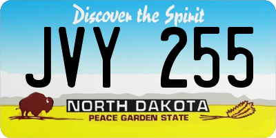 ND license plate JVY255