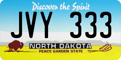 ND license plate JVY333