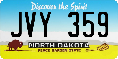 ND license plate JVY359
