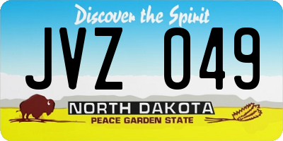 ND license plate JVZ049