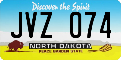 ND license plate JVZ074
