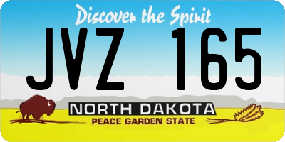 ND license plate JVZ165