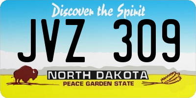 ND license plate JVZ309
