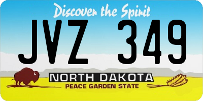 ND license plate JVZ349