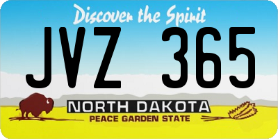 ND license plate JVZ365