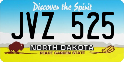 ND license plate JVZ525