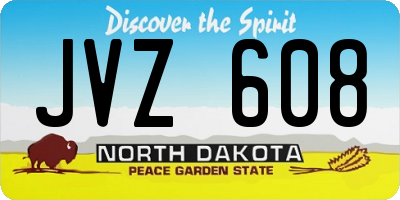 ND license plate JVZ608